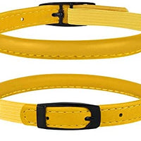 Bronzedog - Collar de piel para gato, con cascabel, color negro, azul, rosa, verde, amarillo y gris - BESTMASCOTA.COM