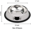 Comsmart Stainless Steel Pet Cat Bowl Kitten Puppy Dish Bowl with Cute Cats Painted Non-Skid for Small Dogs Cats Animals (2 Pack) - BESTMASCOTA.COM