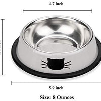 Comsmart Stainless Steel Pet Cat Bowl Kitten Puppy Dish Bowl with Cute Cats Painted Non-Skid for Small Dogs Cats Animals (2 Pack) - BESTMASCOTA.COM