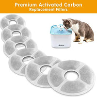 MOSPRO - Filtros de repuesto de carbono para fuente de mascotas, 6 paquetes de filtros de tecnología de carbono concentrado para dispensador automático de agua de flores Mospro para gatos y perros - BESTMASCOTA.COM