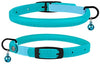 Bronzedog - Collar de piel para gato, con cascabel, color negro, azul, rosa, verde, amarillo y gris - BESTMASCOTA.COM