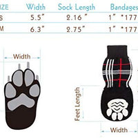 JIATECCO Calcetines antideslizantes para perro, protección ajustable a cuadros para cachorros de tracción en el suelo de madera dura - BESTMASCOTA.COM