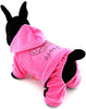 SMALLLEE_Lucky_STOE Pet Clothes Small Dog Cat Velvet Crown Jumpsuit Coat Hooide Pajamas Tracksuit - BESTMASCOTA.COM