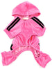 SMALLLEE_Lucky_STOE Pet Clothes Small Dog Cat Velvet Crown Jumpsuit Coat Hooide Pajamas Tracksuit - BESTMASCOTA.COM