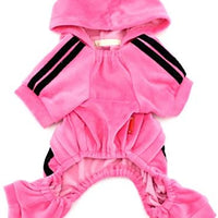 SMALLLEE_Lucky_STOE Pet Clothes Small Dog Cat Velvet Crown Jumpsuit Coat Hooide Pajamas Tracksuit - BESTMASCOTA.COM