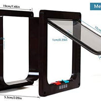 Rikounan Puerta de gato con 4 vías de bloqueo, puertas silenciosas para gatos, puertas grandes para interior y exterior, fácil instalación, puerta de solapa premium para gatos y perros pequeños - BESTMASCOTA.COM