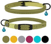 Bronzedog - Collar de piel para gato, con cascabel, color negro, azul, rosa, verde, amarillo y gris - BESTMASCOTA.COM