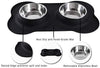 Hubulk - Cuencos para perros, 2 cuencos de acero inoxidable con alfombrilla de silicona antideslizante antiderrames + cuencos de agua y alimentos para alimentar perros pequeños, medianos, grandes, gatos, cachorros - BESTMASCOTA.COM