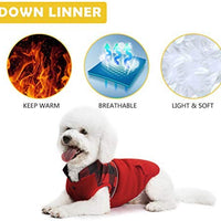 Chaleco polar para perro de SCIROKKO, chaleco de invierno con lado impermeable – Ropa reversible para mascotas para clima frío – chamarra a cuadros para cachorros y gatos - BESTMASCOTA.COM