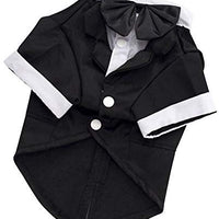 Kuoser - Camisa para perro, para cachorro o mascota, con corbata negra, ideal para bodas - BESTMASCOTA.COM