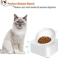 Upsky - Bol elevador de agua para gatos y perros, con soporte elevado, desmontable, sin derrames, ajustable de 0 a 30 grados, sin estrés, para gato o perro (blanco) - BESTMASCOTA.COM