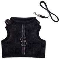 PUPTECK Cat Leash Reflective Escape Proof Harness - Black Soft Mesh Adjustable - Best for Walking - BESTMASCOTA.COM