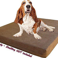 Dogbed4less - Funda de edredón para cama de mascotas, de microfibra, duradera, color marrón, con funda interior impermeable para perros pequeños, medianos y extra grandes - BESTMASCOTA.COM