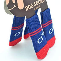 LFPET Calcetines de algodón para control de tracción, para perros de interior, antideslizantes, 5 pares, color al azar - BESTMASCOTA.COM