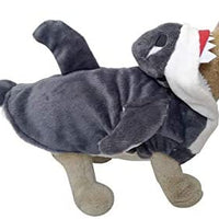 Mogoko - Disfraz de tiburón para perro, gato o gato, para Halloween, Navidad, disfraces, disfraz de tiburón azul Adorable, con capucha y forro polar - BESTMASCOTA.COM