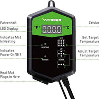 VIVOSUN - Esterilla de calor y termostato digital - BESTMASCOTA.COM
