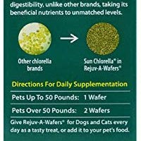 Sun chlorella- rejuv-a-wafers- Chlorella & Eleuthero Superfood Suplemento para perros y gatos (60 Obleas) - BESTMASCOTA.COM