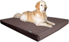 Dogbed4less Cama para perro de espuma viscoelástica prémium, ortopédica, forro impermeable, funda de tela vaquera duradera lavable y funda exterior de segunda calidad, 7 tamaños, color marrón - BESTMASCOTA.COM