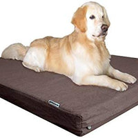 Dogbed4less Cama para perro de espuma viscoelástica prémium, ortopédica, forro impermeable, funda de tela vaquera duradera lavable y funda exterior de segunda calidad, 7 tamaños, color marrón - BESTMASCOTA.COM