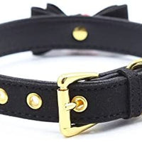 Collar de piel sintética con lazo para gato, con campana, gato, gato, ajustable, de seguridad - BESTMASCOTA.COM