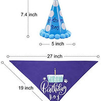 Toozey Dog Birthday Bandana with Birthday Party Hat Comfortable Material - Scarfs Accessories for Small to Large Dogs Cats Pets - BESTMASCOTA.COM