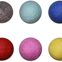 Comfy Pet Supplies - Juego de 6 bolas de fieltro de lana 100% para gatos y gatitos, hechas a mano, coloridas bolas de lana ecológicas para gatos - BESTMASCOTA.COM