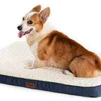 Cama ortopédica para perros de Petsure M/L/XL (30/36/44 pulgadas) para mascotas pequeñas, medianas, grandes de hasta 50/75/100 libras - Cama de espuma para perros con parte superior de forro polar de felpa - Funda lavable - Gris/Azul vaquero - BESTMASCOTA.COM