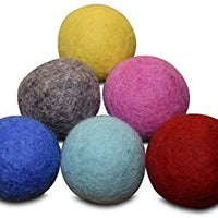 Comfy Pet Supplies - Juego de 6 bolas de fieltro de lana 100% para gatos y gatitos, hechas a mano, coloridas bolas de lana ecológicas para gatos - BESTMASCOTA.COM