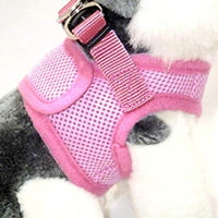 Arnés para perros de malla suave, cómodo para razas pequeñas, cachorros, juguetes, de 2 a 16 lb, en color rosa bebé, azul, negro, rojo, camuflado en tamaño pequeño, mediano, grande y extra grande - BESTMASCOTA.COM