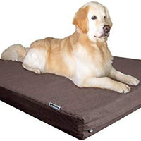 Dogbed4less Cama para perro de espuma viscoelástica prémium, ortopédica, forro impermeable, funda de tela vaquera duradera lavable y funda exterior de segunda calidad, 7 tamaños, color marrón - BESTMASCOTA.COM