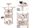 Hey-bro - Árbol para gatos con postes de sisal, 2 condominios de felpa más grandes, hamaca para gatitos, gatos y mascotas de 65 pulgadas - BESTMASCOTA.COM