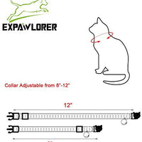 EXPAWLORER 6 Pcs Wave Point Adjustable Cat Collars Colorful Nylon Breakaway Safety Pet Collar with Bells - BESTMASCOTA.COM