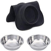 Hubulk - Cuencos para perros, 2 cuencos de acero inoxidable con alfombrilla de silicona antideslizante antiderrames + cuencos de agua y alimentos para alimentar perros pequeños, medianos, grandes, gatos, cachorros - BESTMASCOTA.COM