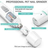 Invenho - Molinillo de uñas eléctrico para mascotas, cortadora de patas, pequeñas, medianas, grandes, gatos, pequeños animales portátiles, recargables, suaves y sin dolor, para aseo - BESTMASCOTA.COM