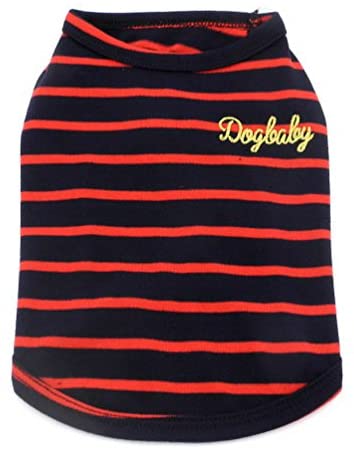 Pet rayas chaleco verano t-shirt algodón Boys macho Doggy Ropa