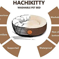 HACHIKITTY Washable Cat Warming Bed Round, Cat Beds Indoor Cats Medium, Big Pet Bed Machine Washable - BESTMASCOTA.COM