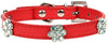 aolove Moda Rhinestones Diamante Flor Ajustable Piel Sintética mascota collares para gatos cachorro perros pequeños - BESTMASCOTA.COM