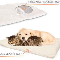 partysaving 2-en-1 Mascota Cama Snooze túnel y alfombrilla para mascotas gatos perros y gatos para viajar o Home, Blanco - BESTMASCOTA.COM