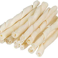 Pet Factory American Beefhide Chews 28109 palillos de torsión de 5 pulgadas para perros. American Beefhide es una gran fuente de proteínas y ayuda en la salud dental. Paquete de 100 unidades, paquete resellable. - BESTMASCOTA.COM