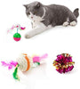 HIPET 21 piezas Juguetes interactivos para gatos, juguetes surtidos, bolas de túnel, plumas de pescado, varita de ratones, Básico - BESTMASCOTA.COM