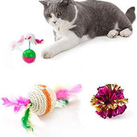 HIPET 21 piezas Juguetes interactivos para gatos, juguetes surtidos, bolas de túnel, plumas de pescado, varita de ratones, Básico - BESTMASCOTA.COM