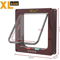 Puerta de gato Ycozy de 4 vías de bloqueo para gatos, gatos, gatos, gatitos, perros pequeños, fácil de instalar en puertas, ventanas, armario y paredes - BESTMASCOTA.COM