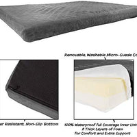 Cama de espuma viscoelástica impermeable para mascotas, para interior y exterior, con parte inferior antideslizante y funda lavable extraíble - BESTMASCOTA.COM