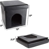 PETMAKER Casa para mascotas otomana – plegable multiusos gato o perro pequeño cubo y reposapiés con cojín superior e interior almohada - BESTMASCOTA.COM