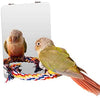 Colorday - Espejo de acero inoxidable para pájaros con percha de cuerda, columpio para pájaros, perca cómoda para canarios grises, amazones, periquitos, cacatúas, conuras, pájaros pinzones. - BESTMASCOTA.COM