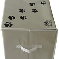 Feline Ruff - Caja de almacenamiento para juguetes de perro, tamaño grande Cesta de almacenamiento de juguetes para mascotas de 16.0 x 12.0 in con tapa. Cubo de lona plegable perfecto para juguetes y accesorios de gato. - BESTMASCOTA.COM