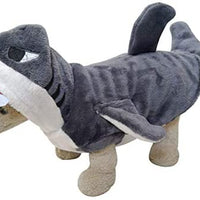 Mogoko - Disfraz de tiburón para perro, gato o gato, para Halloween, Navidad, disfraces, disfraz de tiburón azul Adorable, con capucha y forro polar - BESTMASCOTA.COM