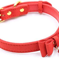 Collar de piel sintética con lazo para gato, con campana, gato, gato, ajustable, de seguridad - BESTMASCOTA.COM