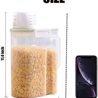 Contenedor de almacenamiento de alimentos para mascotas con taza de medición, boquilla de vertido y hebilla de sellado dispensador de alimentos para perros y gatos - BESTMASCOTA.COM
