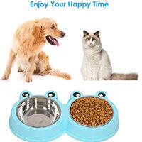 UPSKY - Cuencos dobles para gatos, para modelar, alimentador de agua alimentaria, antideslizante, acero inoxidable, para conejo y mascotas - BESTMASCOTA.COM